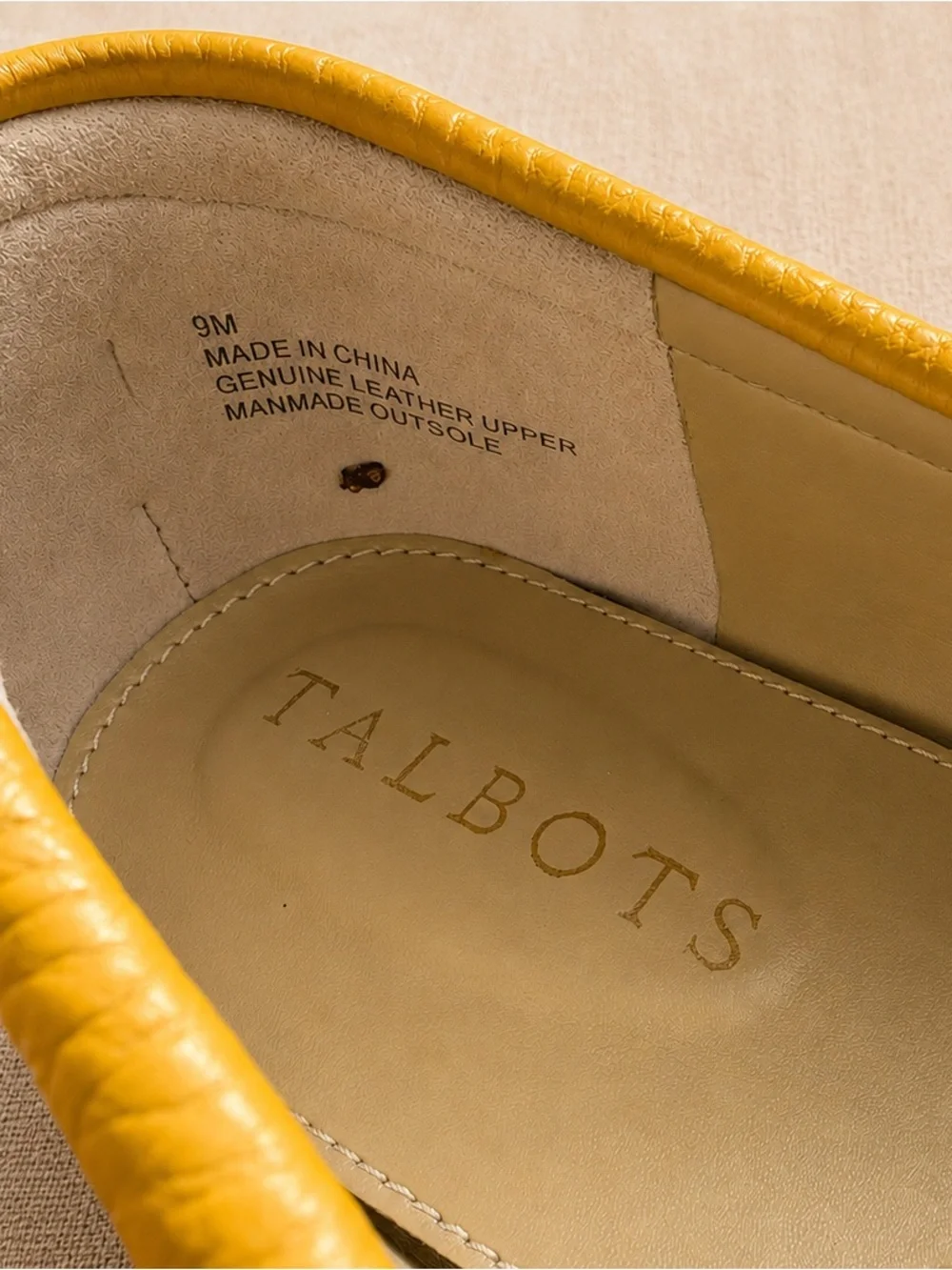 Never worn! Talbots Yellow Leather Loafers-size 9 - Picture 4 of 4